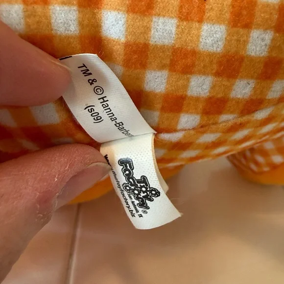 Vintage Scooby Doo Y2K Orange Gingham Plush Stuffed Animal Hanna-Barbera - Picture 5 of 12
